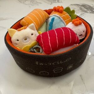 Sumikko Gurashi Sushi Plush Bowl Set | San-X Japanese Kawaii Plush